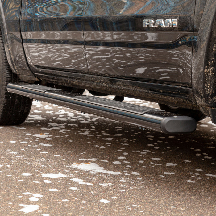 ARIES 4445015 6in. x 85in. Black Aluminum Oval Side Bars; Select Dodge Ram 2500; 3500 - Truck Part Superstore