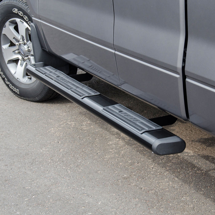 ARIES 4445023 6in. x 75in. Black Aluminum Oval Side Bars; Select Ford F-150; F-250 - Truck Part Superstore