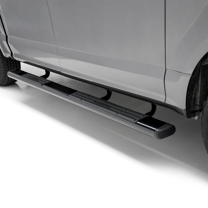 ARIES 4445027 6in. x 91in. Black Aluminum Oval Side Bars; Select Ford F-Series - Truck Part Superstore