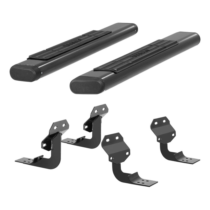 ARIES 4445028 6in. x 53in. Black Aluminum Oval Side Bars; Select Ford F-Series - Truck Part Superstore