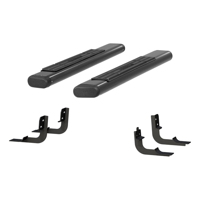 ARIES 4445043 6in. x 53in. Black Aluminum Oval Side Bars; Select Ram 1500; 2500; 3500 - Truck Part Superstore