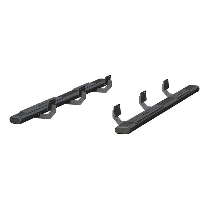ARIES 4445047 6in. x 91in. Black Aluminum Oval Side Bars; Select Ram 1500 Crew Cab - Truck Part Superstore