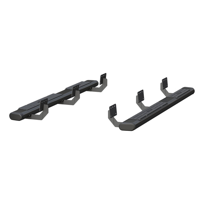 ARIES 4445048 6in. x 75in. Black Aluminum Oval Side Bars; Select Ram 1500 Quad Cab - Truck Part Superstore