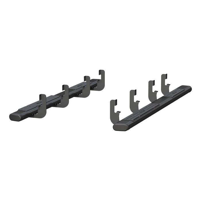ARIES 4445049 6in. x 91in. Black Aluminum Oval Side Bars; Select Chevrolet Silverado; GMC Sier - Truck Part Superstore