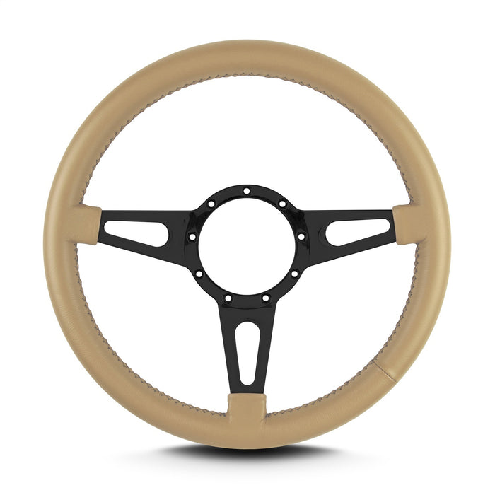 Lokar 44509 Lecarra Mark 4 Supreme Steering Wheel; Tan; Black Spokes; 14 in. Standard Grip; - Truck Part Superstore