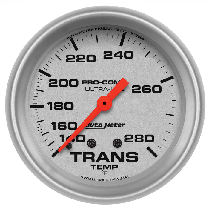 AutoMeter 4451 GAUGE; TRANSMISSION TEMP; 2 5/8in.; 140-280deg.F; MECHANICAL; 8FT.; ULTRA-LITE - Truck Part Superstore