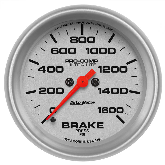 AutoMeter 4467 GAUGE; BRAKE PRESS; 2 5/8in.; 1600PSI; DIGITAL STEPPER MOTOR; ULTRA-LITE - Truck Part Superstore