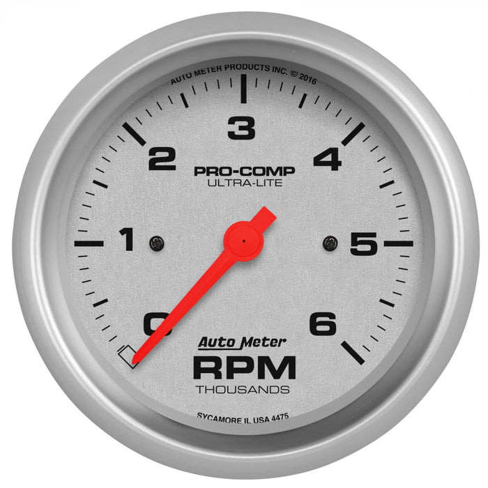 AutoMeter 4475 GAUGE; TACHOMETER; 3 3/8in.; 6K RPM; IN-DASH; ULTRA-LITE - Truck Part Superstore