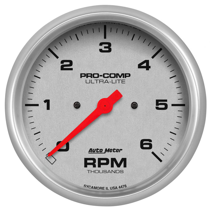 AutoMeter 4476 GAUGE; TACHOMETER; 5in.; 6K RPM; IN-DASH; ULTRA-LITE - Truck Part Superstore