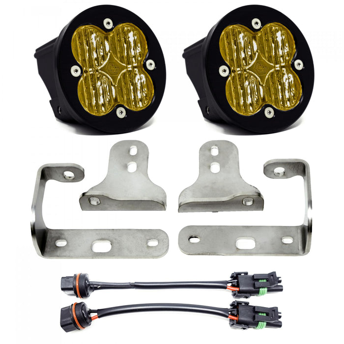 Baja Designs 447722 Jeep JL Fog Light Squadron-R SAE 18-Pres Wrangler JL Sport/Sport-S Fog Pocket Kit Amber Baja Designs - Truck Part Superstore