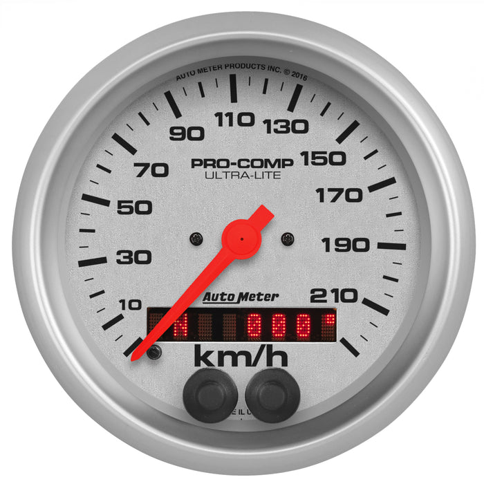 AutoMeter 4480-M GAUGE; SPEEDOMETER; 3 3/8in.; 225KM/H; GPS; ULTRA-LITE - Truck Part Superstore