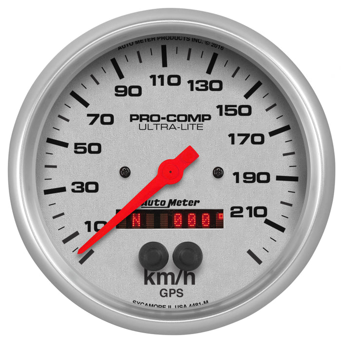 AutoMeter 4481-M GAUGE; SPEEDOMETER; 5in.; 225KM/H; GPS; ULTRA-LITE - Truck Part Superstore