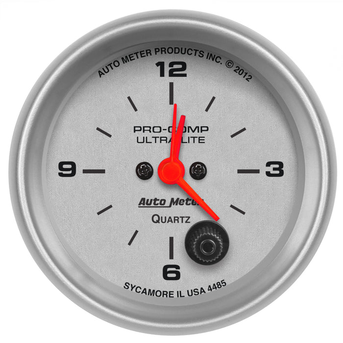 AutoMeter 4485 GAUGE; CLOCK; 2 5/8in.; 12HR; ANALOG; ULTRA-LITE - Truck Part Superstore