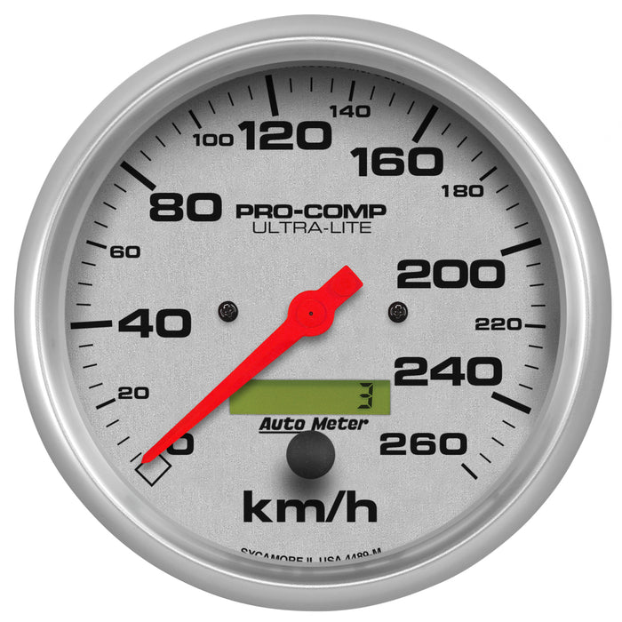 AutoMeter 4489-M GAUGE; SPEEDOMETER; 5in.; 260KM/H; ELEC. PROG. W/LCD ODO; ULTRA-LITE - Truck Part Superstore