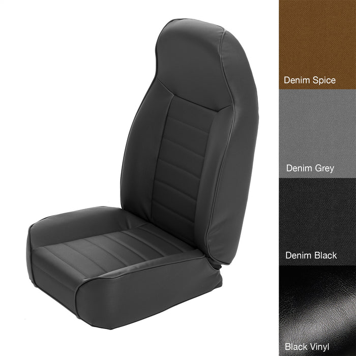Smittybilt 44915 Front Seat Standard Bucket 76-14 Wrangler CJ/YJ/TJ/LJ/JK Denim Black Smittybilt - Truck Part Superstore