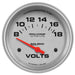 AutoMeter 4491 GAUGE; VOLTMETER; 2 5/8in.; 18V; ELECTRIC; ULTRA-LITE - Truck Part Superstore