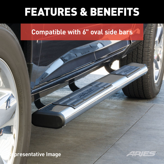ARIES 4493 ARIES 4493 Mounting Brackets for 6-Inch Oval Nerf Bars; Sold Separately - Truck Part Superstore