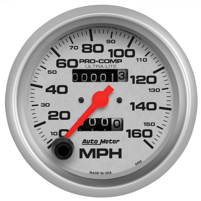 AutoMeter 4493 GAUGE; SPEEDOMETER; 3 3/8in.; 160MPH; MECHANICAL; ULTRA-LITE - Truck Part Superstore