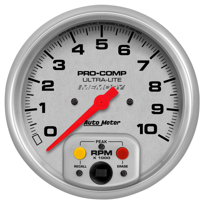 AutoMeter 4494 GAUGE; TACHOMETER; 5in.; 10K RPM; IN-DASH W/PEAK RPM MEMORY; ULTRA-LITE - Truck Part Superstore