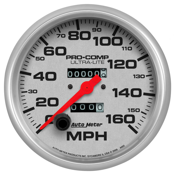 AutoMeter 4495 GAUGE; SPEEDOMETER; 5in.; 160MPH; MECHANICAL; ULTRA-LITE - Truck Part Superstore