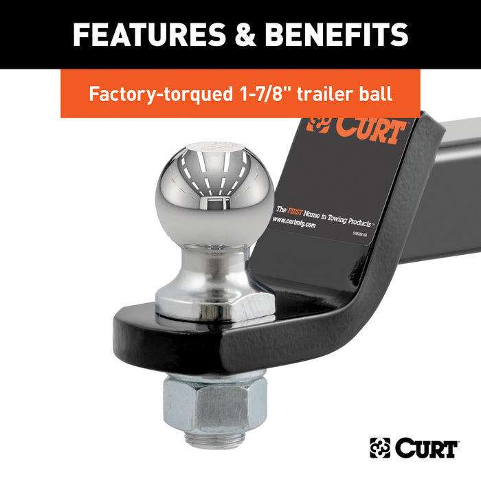 CURT 45034 Loaded Ball Mount with 1-7/8in. Ball (2in. Shank; 3;500 lbs.; 2in. Drop) - Truck Part Superstore
