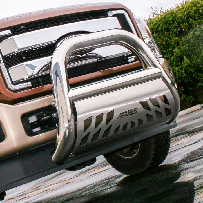 ARIES 45-2004 Big Horn 4in. Polished Stainless Bull Bar; Select Toyota Sequoia; Tundra - Truck Part Superstore