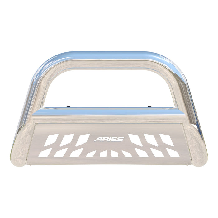 ARIES 45-4013 Big Horn 4in. Polished Stainless Bull Bar; Select Silverado; Sierra 2500; 3500 H - Truck Part Superstore