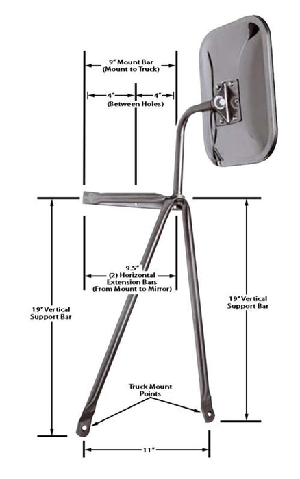 Cipa USA 45000 Universal Truck And Camper Mirror - Truck Part Superstore