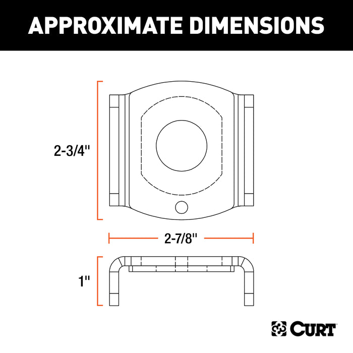 CURT 45007 Ball Mount Tongue Sleeve (2-1/2in. Tongue Sleeve; 1in. Ball Hole) - Truck Part Superstore