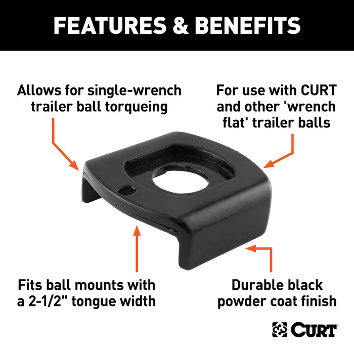 CURT 45007 Ball Mount Tongue Sleeve (2-1/2in. Tongue Sleeve; 1in. Ball Hole) - Truck Part Superstore
