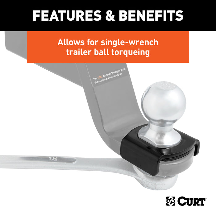 CURT 45007 Ball Mount Tongue Sleeve (2-1/2in. Tongue Sleeve; 1in. Ball Hole) - Truck Part Superstore