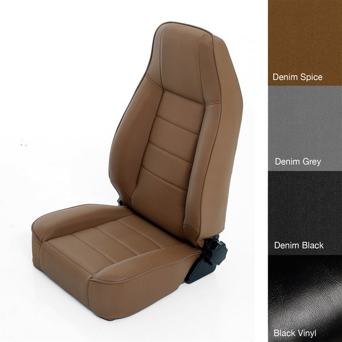 Smittybilt 45017 Front Seat Factory Style Replacement W/ Recliner 76-16 Wrangler CJ/YJ/TJ/LJ/JK Denim spice Smittybilt - Truck Part Superstore
