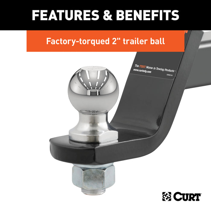 CURT 45057 Loaded Ball Mounts with 2in. Balls (2in. Shank; 7;500 lbs.; 4in. Drop; 3-Pack) - Truck Part Superstore