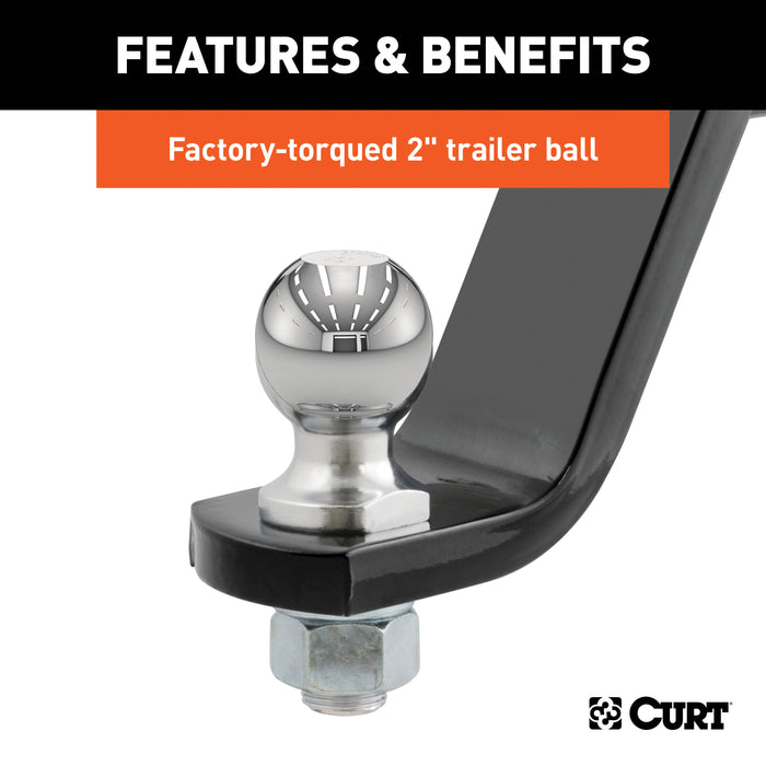 CURT 45064 Loaded Ball Mount with 2in. Ball (2in. Shank; 7;500 lbs.; 6in. Drop) - Truck Part Superstore