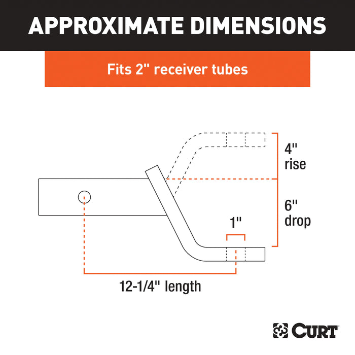 CURT 45080 Class 3 Ball Mount (2in. Shank; 7;500 lbs.; 6in. Drop; 12-1/4in. Long) - Truck Part Superstore