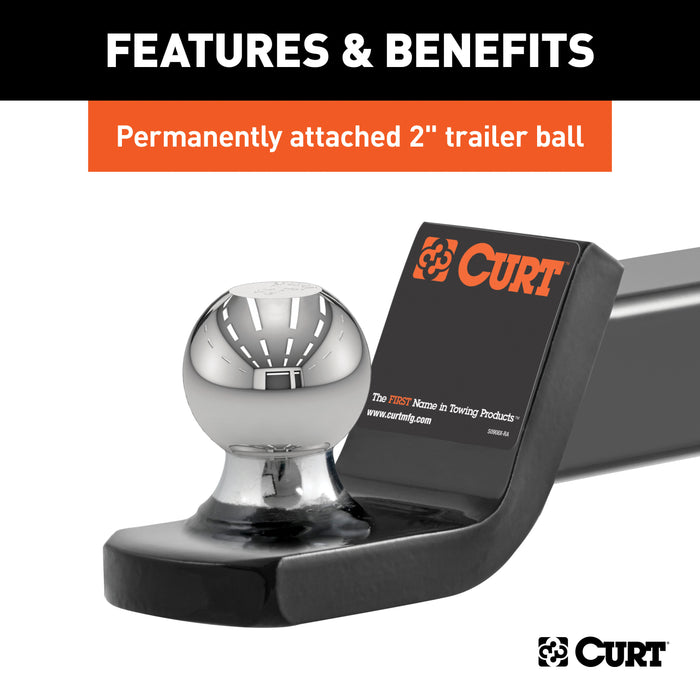 CURT 45134 Fusion Ball Mount with 2in. Ball (2in. Shank; 7;500 lbs.; 2in. Drop) - Truck Part Superstore