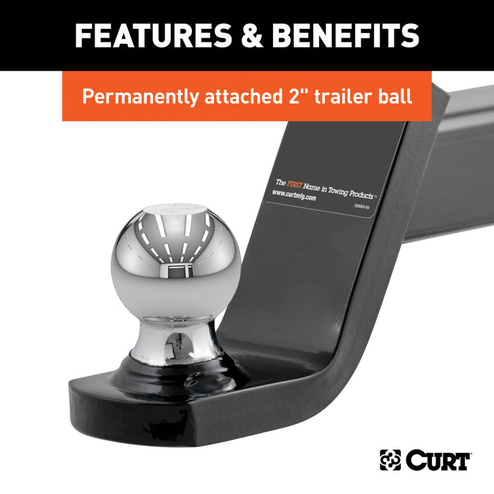 CURT 45154 Fusion Ball Mount with 2in. Ball (2in. Shank; 7;500 lbs.; 4in. Drop) - Truck Part Superstore