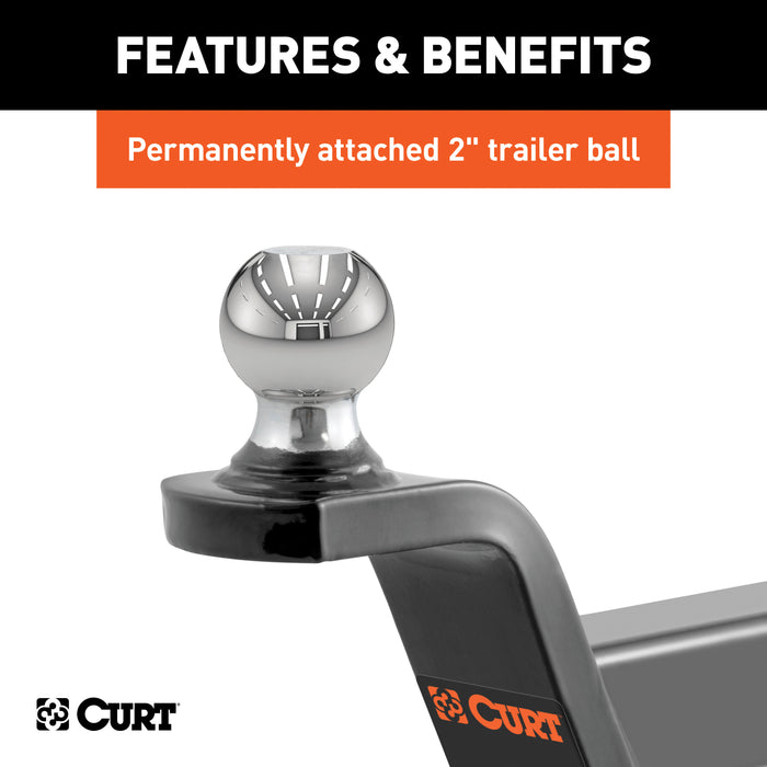 CURT 45155 Fusion Ball Mount with 2in. Ball (2in. Shank; 7;500 lbs.; 2in. Rise) - Truck Part Superstore