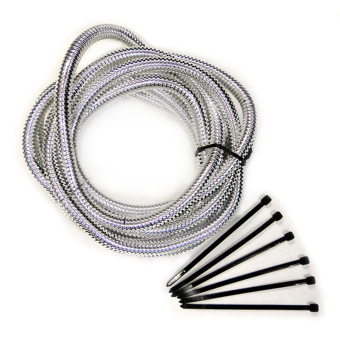 Mr Gasket 4520 Chrome Split Loom Tubing; 0.25 in. x 10 ft.; - Truck Part Superstore