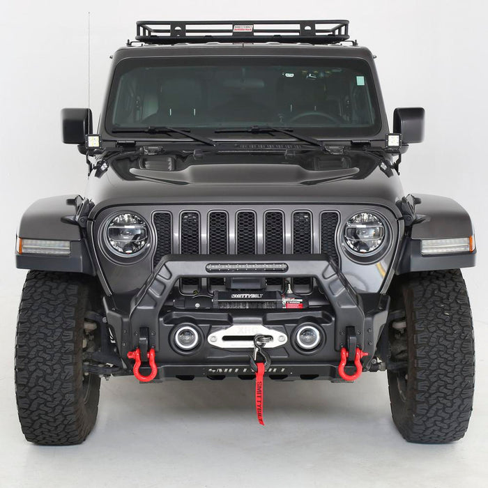 Smittybilt 45304JT Defender Basket Rack; Black/Red; Incl. Hardware; - Truck Part Superstore
