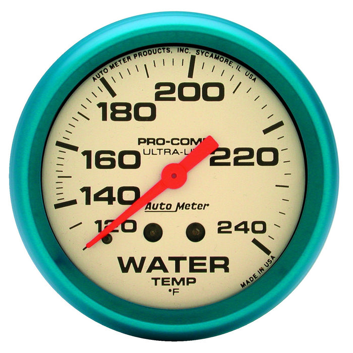 AutoMeter 4532 GAUGE; WATER TEMP; 2 5/8in.; 120-240deg.F; MECH.; GLOW IN THE DARK; ULTRA-NITE - Truck Part Superstore