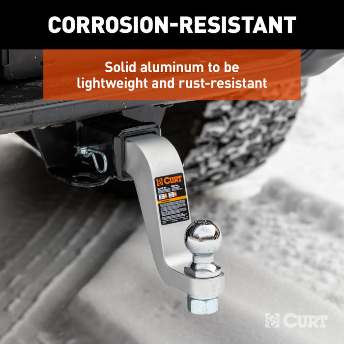 CURT 45362 Aluminum Ball Mount (2in. Shank; 8;000 lbs; 6in. Drop; 8-1/2in. Long) - Truck Part Superstore