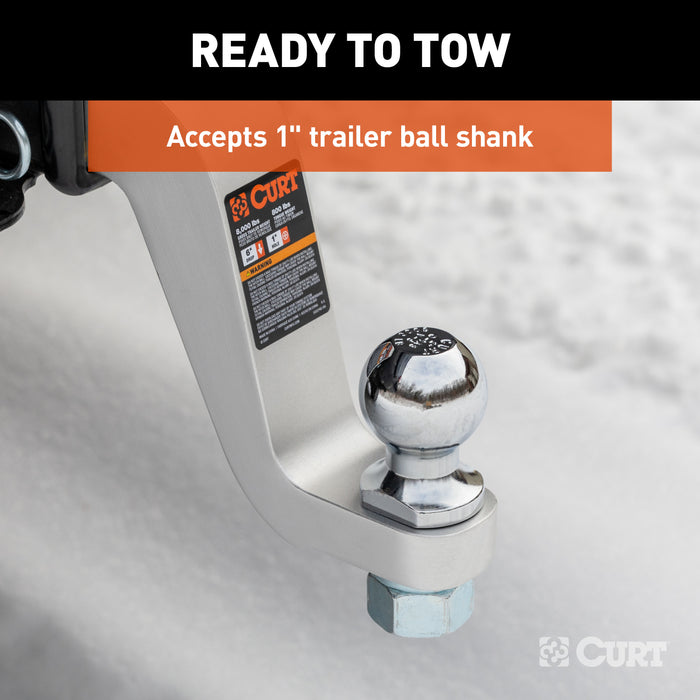 CURT 45362 Aluminum Ball Mount (2in. Shank; 8;000 lbs; 6in. Drop; 8-1/2in. Long) - Truck Part Superstore