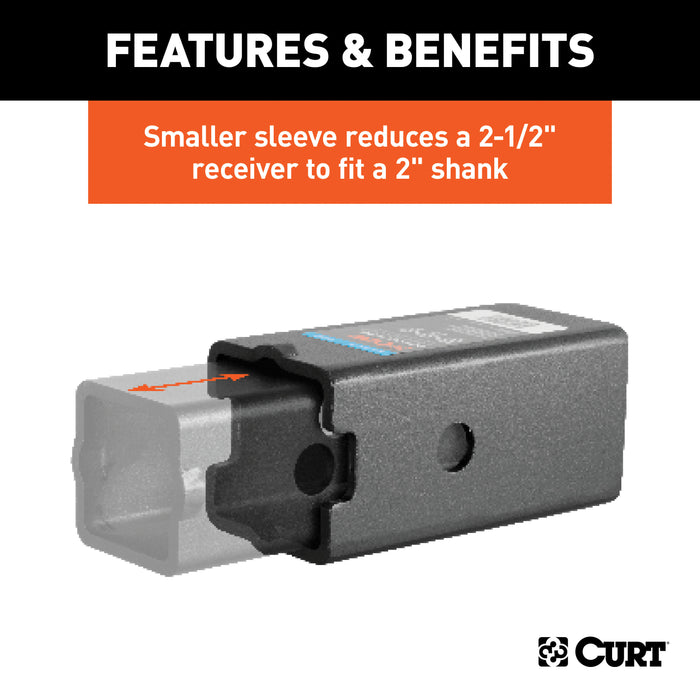 CURT 45408 Reducer Sleeve Set (3in. to 2-1/2in. to 2in. Shanks; 2 Pieces) - Truck Part Superstore