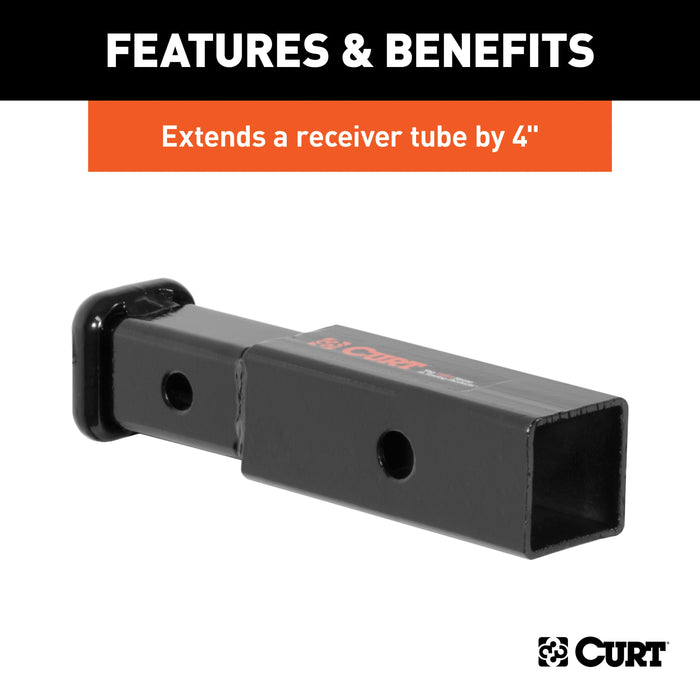 CURT 45770 Receiver Tube Adapter (2in. to 1-1/4in. Shank; 3;500 lbs. GTW; 4in. Length) - Truck Part Superstore