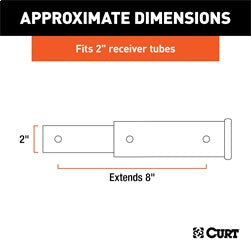 CURT 45781 8in. Receiver Tube E - Truck Part Superstore