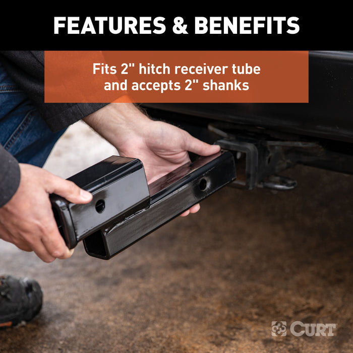 CURT 45797 CURT 45797 Trailer Hitch Adapter; 2-Inch Receiver; 2-In Drop or Rise; 7;500 lbs - Truck Part Superstore