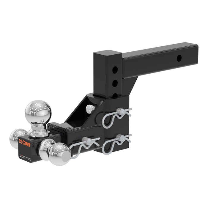 CURT 45799 Adjustable Tri-Ball Mount (2in. Shank; 1-7/8in.; 2in./2-5/16in. Balls) - Truck Part Superstore