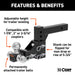 CURT 45799 Adjustable Tri-Ball Mount (2in. Shank; 1-7/8in.; 2in./2-5/16in. Balls) - Truck Part Superstore