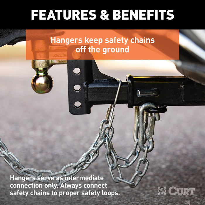 CURT 45807 Trailer Safety Chain Holder Bracket (2in. Shank) - Truck Part Superstore